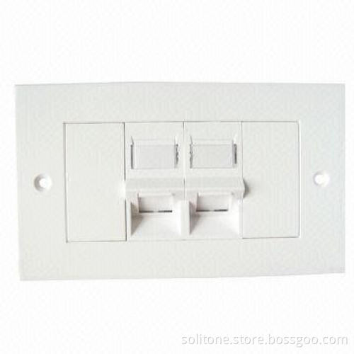 Faceplate in 140 Type and 2-port, Made of PC or ABS Material, New products